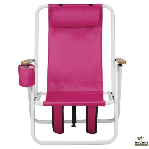 2pcs 23*21.7*31.5in 芭比粉色 沙滩椅 钢管 牛津布 120kg 4档调节 N001-36