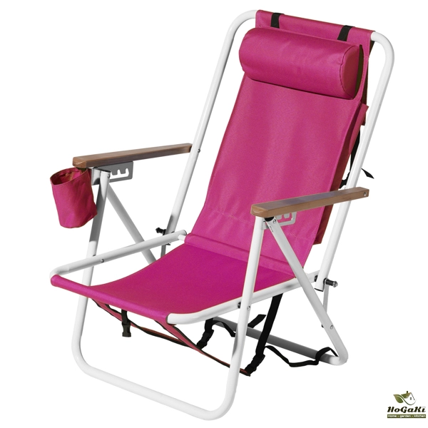 2pcs 23*21.7*31.5in 芭比粉色 沙滩椅 钢管 牛津布 120kg 4档调节 N001-23