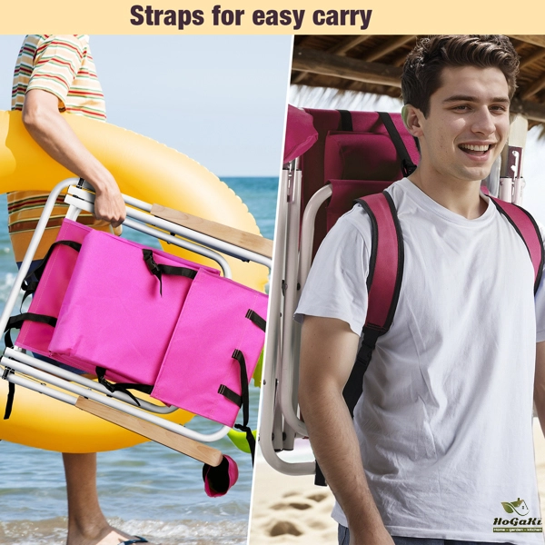 2pcs 23*21.7*31.5in 芭比粉色 沙滩椅 钢管 牛津布 120kg 4档调节 N001-26