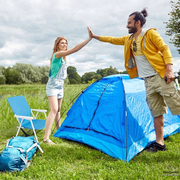  蓝色牛津布 沙滩椅 白色铁框架 56*60*63cm 100kg N001-23