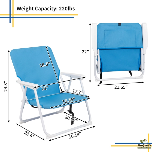  蓝色牛津布 沙滩椅 白色铁框架 56*60*63cm 100kg N001-25