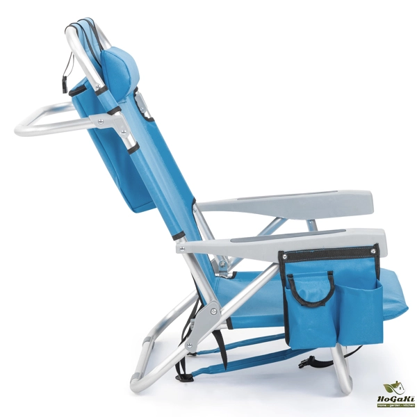  25* 25*32in 蓝色 沙滩椅 牛津布 银白色铝管 100.00kg 矮款 N001-38