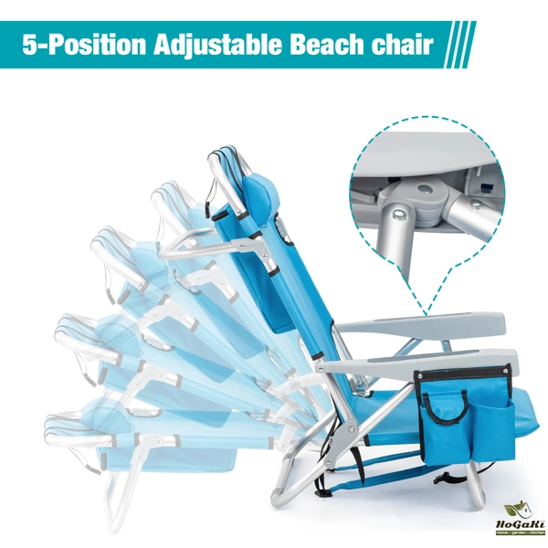  25* 25*32in 蓝色 沙滩椅 牛津布 银白色铝管 100.00kg 矮款 N001-25