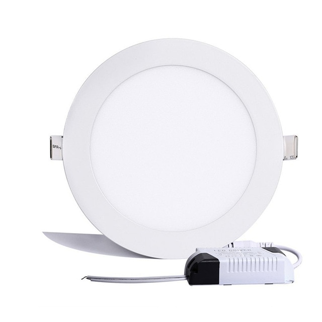 1pcs Ultra Thin Led Panel Downlight 6w 9w 12w 15w 25w Round Ceiling Recessed Spot Light AC85-265V Painel lamp Indoor Lighting