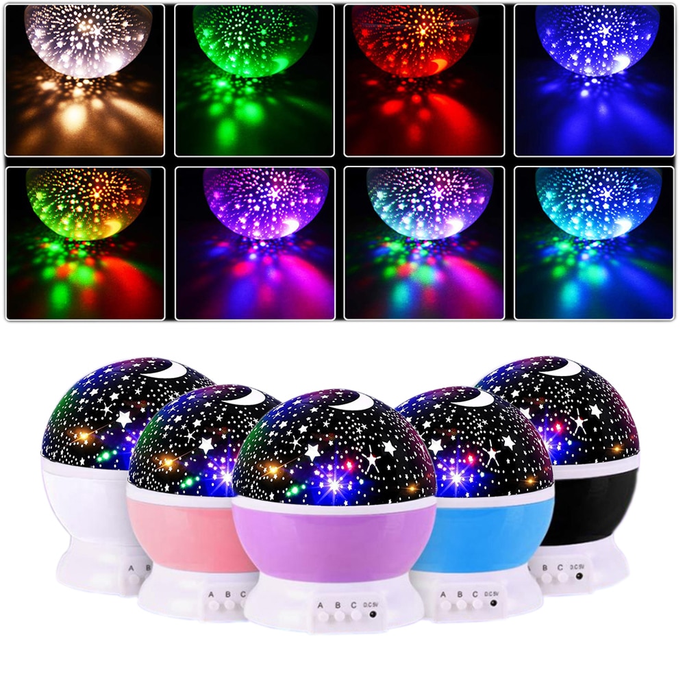 LED Rotating Projector Starry Sky Night Lamp Romantic Projection Light Moon Romantic Night Light Christmas gifts for children