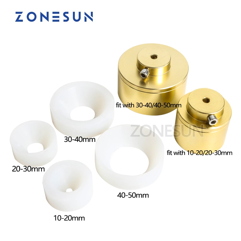 ZONESUN capping Machine chuck cap for capper 28-32mm 38mm 10- 50mm round plastic bottle with security ring silicone capping