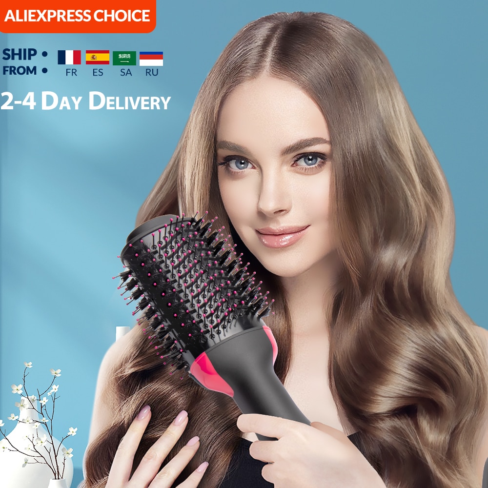 Hair Dryer Hot Air Brush Styler and Volumizer Hair Straightener Curler Comb Roller One Step