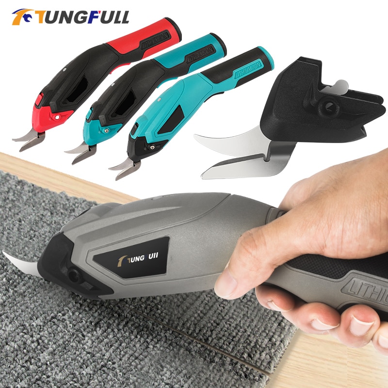 Electric Scissor Cordless Fabric Leather Cloth Sewing Hand Held Alloy Double Head Cutting Multi Functional Electric Cutting Tool