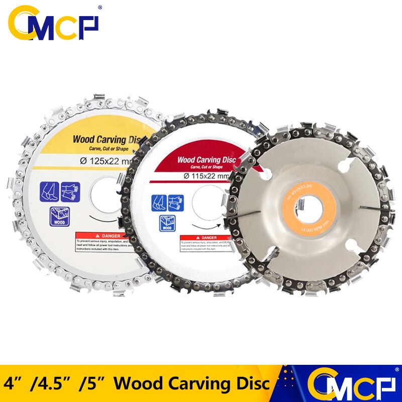 1pc 4/4.5/5 Inch Wood Craving Disc 13T/14T/22T Grinder Chain Discs Chain Saws Disc Angle Grinder Disc Abrasive Cutting Disc