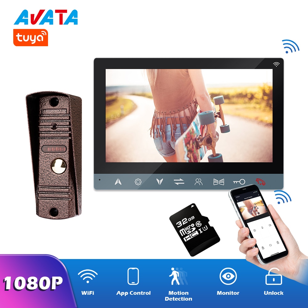 Avata Tuya Video doorphone AHD 1080P/120 Smart Wifi Video Intercom For Home Security Montion Detection Tuya APP Remote Control