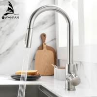 Kitchen Faucets Black Single Handle Pull Out Kitchen Tap Single Hole Handle Swivel 360 Degree Water Mixer Tap Mixer Tap 408906