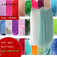 Soft Tulle Mesh Fabric Width 160cm For Wedding Decoration Solid Color Netting Fabric DIY Crafts Skirt Curtain Party Supply P045
