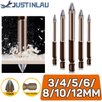 JUSTINLAU Tungsten Carbide Glass Drill Bit Alloy Carbide Point with 4 Cutting Edges Tile & Glass Cross Spear Head Drill Bits