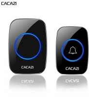 CACAZI Wireless Doorbell Waterproof 300M Remote Cordless Door Ring Bell 60 Chimes 0-110DB US EU UK Plug 1 2 Button 1 2 Receiver