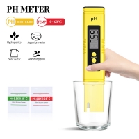 0.01 Digital PH Meter Tester for Water Quality, Food, Aquarium, Pool Hydroponics Pocket Size PH Tester Large LCD Display