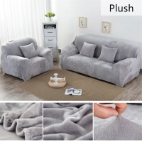 Thicken Plush Elastic Sofa Covers for Living Room Sectional Corner Furniture Slipcover Couch Cover 1/2/3/4 Seater Solid Color