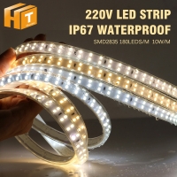 220V LED Strip 2835 High Safety High Brightness 180LEDs/m3000K 4000K 6000K Flexible LED Light Outdoor Waterproof LED Strip Light
