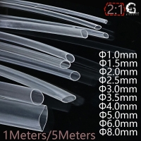 1mm 1.5mm 2mm 2.5mm 3mm 3.5mm 4mm 5mm 6mm 8mm Transparent Clear Heat Shrink Tube Shrinkable Tubing Sleeving Wrap Wire kits