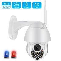 1080P Outdoor Wifi PTZ Camera with Siren Light Auto Tracking Cloud Home Security IP Camera 2MP 4X Digital Zoom Speed Dome Camera