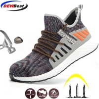 Safety Work Shoes Construction Men Outdoor Steel Toe Cap Shoes Men Puncture Proof High Quality Lightweight Safety Boots
