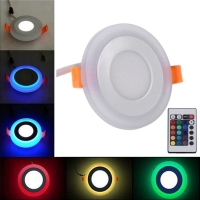 LED Panel light Round 6W 9W 16W 24W 3 Model LED Lamp Double Color Panel Light RGB Cold White/RGB Warm White with Remote Control