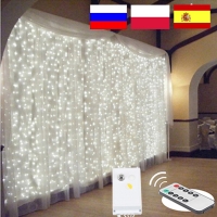 LED Curtain String Lights Christmas Fairy Lights Garland For New Year Home Patio Party Wedding Home Outdoor Decoration