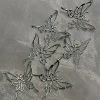 12Pcs/Pack Zinc Alloy Gold Silver Butterfly Charms For DIY Fashion Earrings Necklace Jewelry Accessories Halloween Decoration