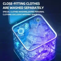 Mini Washing Machine, Home School Blue-Purple Light Antibacterial, Washing Socks, Underwear, Towels And Small Pieces Of Clothing
