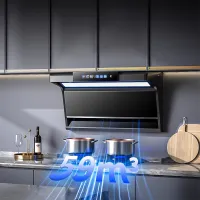 Kitchen Range Hood Large Suction Range Hoods Top Side Double Suction Cooker Hood Wall-mounted Smart Cleaning Smoke Exhaust Hood