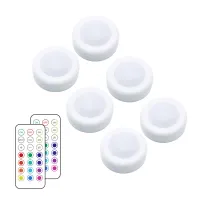 Wireless LED Puck Lights RGBW Battery 13 Color Remote Control Dimmable Cabinet Light For Close Wardrobe Stair Hallway Night Lamp