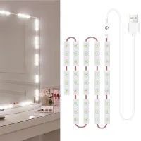 LED Makeup Mirror Lights 6/18/30/42 LEDs Dimmable Touch Control Vanity Bathroom Dresser Mirror Light with USB Cable Strip Lights