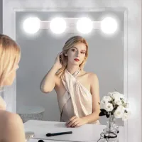 LED Makeup Mirror Light Suction Cup Cordless Portable Bathroom Vanity Lamp USB Charged Cordless Dimmable Bedroom Nightlight