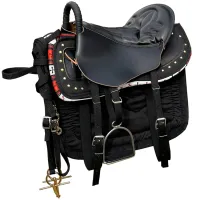 New Handrail Pure Leather Saddle Complete SettFull Cowhide Harness Horse Racing Endurance