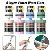 6 Layers Tap Purifier Universal Faucet Tap Filter Splashproof 360 Degree Rotation Water Saving Bubbler for Home Kitchen Bathroom