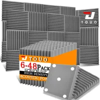TOUO Acoustic Foam Panel Studio 6-48 Pcs Music Studio High Density Acoustic Walls Foam Ceiling Home Soundproof Decoration