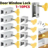 1-10PCS Aluminum Alloy Window Lock Stopper Sliding Sash Stopper Cabinet Locks Straps Anti-theft lock Window Sliding Door