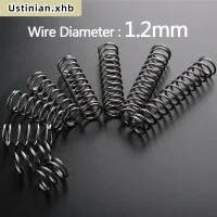10Pcs 1.2mm Spring Steel Compression Spring, OD: 6/7/8/9/10/11/12/13/14/15/16/18/20/22mm, Free Length: 10mm-100mm, Customizable