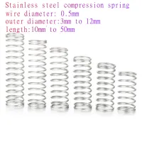 10-20pcs 0.5mm Stainless Steel  Micro Small Compression spring OD 3mm/4mm/5mm/6mm/7mm/8mm/9mm/10mm/12mm length 5mm to 50mm