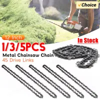 Metal Chainsaw Chain 45 Drive Links Mini Steel Chains 12 Inch Chainsaw Saw Chain 3/8inch Pitch Chainsaw Blades Electric Saw Tool