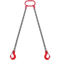 SucceBuy 3T 5ft Lifting Sling Chain 5/16 inch G80 Lifting Chains with 2 Leg Grab Hooks for Engine Hoist Engine Lift Chain