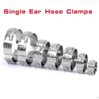 5-10pcs 304 Stainless Steel 5.6mm to 60mm  Single Ear Hose Clamps SS304 Mini Clips One Ear Stepless Pipe Clamp