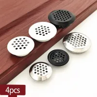 4pcs Wardrobe Cabinet Mesh Hole Round Cabinet Air duct Vent Louver Ventilation Cover Stainless Steel Black/White/Silver Color