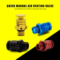 G1/8 Quick Vent Drain Valve Air Relief Valve Switch Manual Push-to-Vent High Pressure Vent Regulator Valve Aluminum Alloy