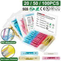 20/50/100PCS Heat Shrink Butt Wire Terminal Kit Waterproof Shrinkable Solder Crimp Splice Electrical Cable Joint Tube Connector