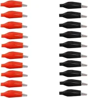 20Pcs 1.1''/28mm Alligator Clips Crocodile Electrical Test Clamps Jumper Helper Color Protective Insulation Cover for Laboratory