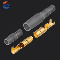 25/50/100sets 4.0 bullet Crimp terminal   car electrical wire connector diameter 4mmFemale + Male + Case Cold press terminal  