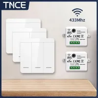 TNCE RF433MHz Mini Wireless Remote Control Light Switch 1/2/3 Gang 86 Wall Transmitter Switch Button Wall Panel Switch