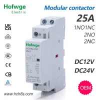 HCH8s-25Z DC Contactor DC24V 2P  16A 25A 2NO 1NO1NC  DC12V DC24V  Automatic Householdr Contactor Din Rail Type