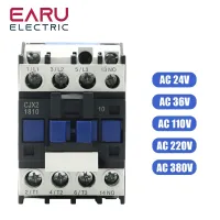 CJX2-1810 LC1 AC Contactor 18A 3 Phase 3-Pole NO Coil Voltage 380V 220V 110V 36V 24V 50/60Hz Din Rail Mounted 3P+1NO Normal Open