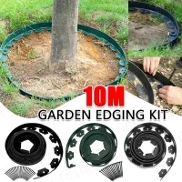 10M Landscape Edging No Dig with 30 Spikes Heavy Duty No-Dig Landscape Edging Garden Edging Coil for Garden Flower Beds and Lawn